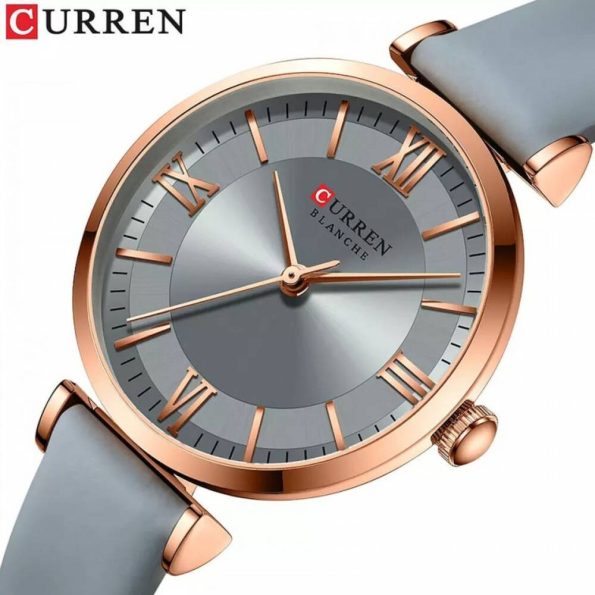 CURREN Quartz Fashion Luxury New Elegant Classic Leather Women's Watch 9079 - Grey