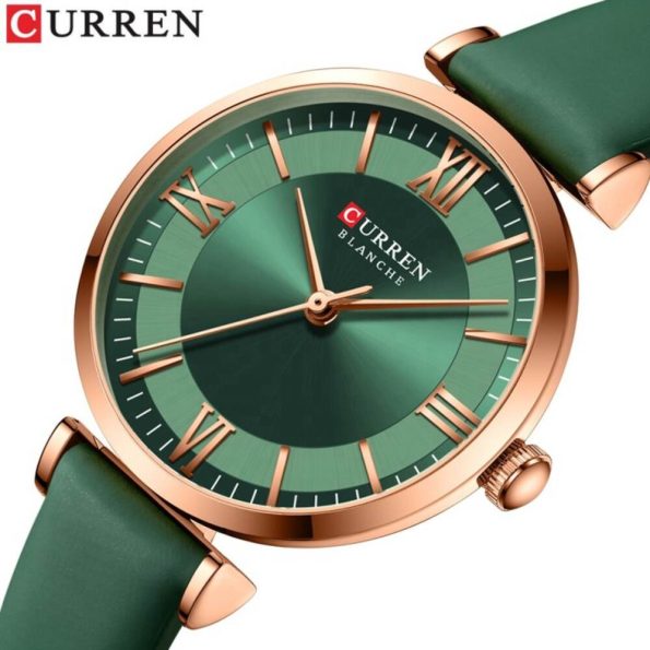 CURREN Quartz Fashion Luxury New Elegant Classic Leather Women's Watch 9079 - Green