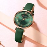 CURREN Quartz Fashion Luxury New Elegant Classic Leather Women’s Watch 9079 – Green