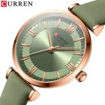 CURREN Quartz Fashion Luxury New Elegant Classic Leather Women’s Watch 9079 – Light Green