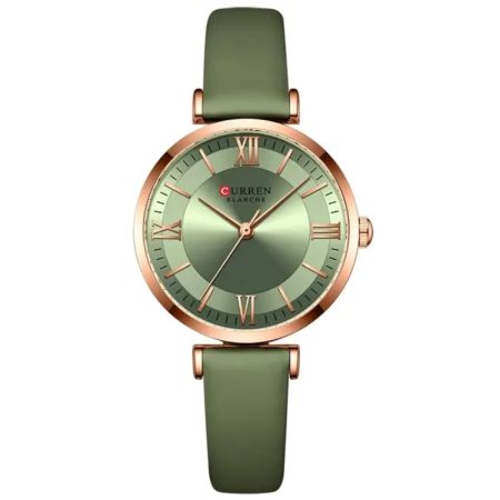 CURREN Quartz Fashion Luxury New Elegant Classic Leather Women's Watch 9079 - Light Green