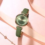 CURREN Quartz Fashion Luxury New Elegant Classic Leather Women’s Watch 9079 – Light Green