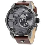 Diesel Men’s DZ7258 Little Daddy Gunmetal Brown Leather Watch