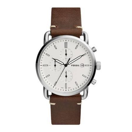 Fossil mens watch FS5402 Commuter Quartz Leather Chronograph