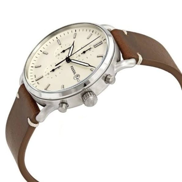 Fossil mens watch FS5402 Commuter Quartz Leather Chronograph