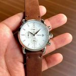 Fossil mens watch FS5402 Commuter Quartz Leather Chronograph