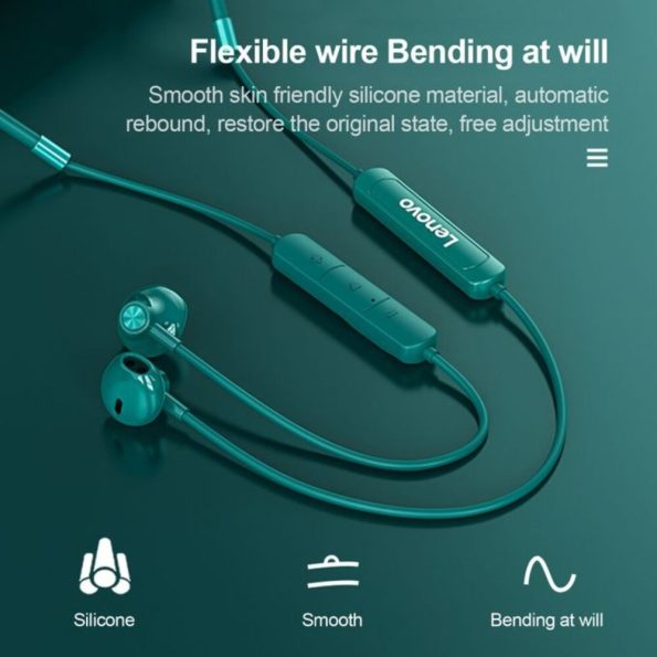 Lenovo SH1 Wireless Earphone Bluetooth 5.0 Sound Sports Headset Magnetic Neckband - Green