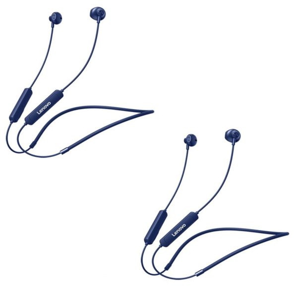 Lenovo SH1 Wireless Earphone Bluetooth 5.0 Sound Sports Headset Magnetic Neckband - Navy Blue