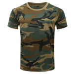 Custom 100% Cotton Breathable Camouflage T Shirt - Woodland Camo