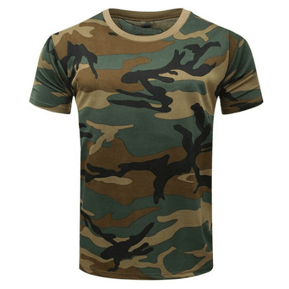 Custom 100% Cotton Breathable Camouflage T Shirt - Woodland Camo