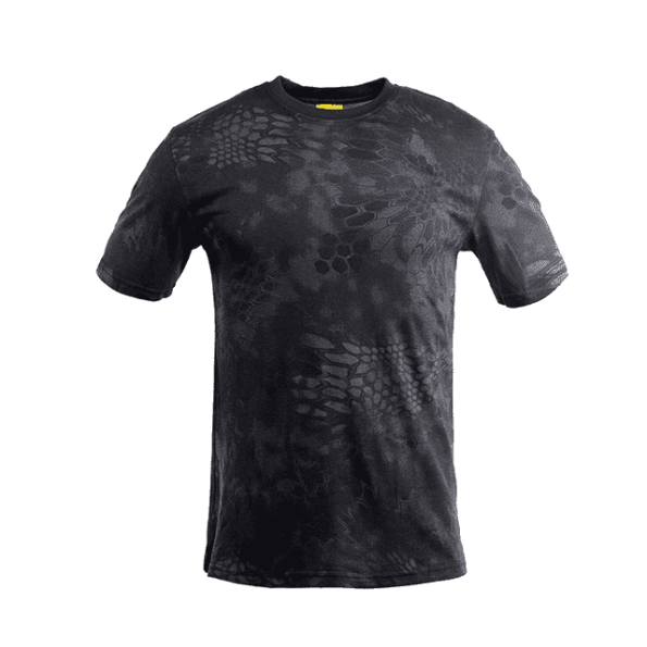 Custom 100% Cotton Breathable Camouflage T Shirt - Black Python Camo