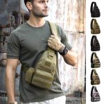 Tactical Chest Sling Bag Shoulder One Strap Backpack – Brown