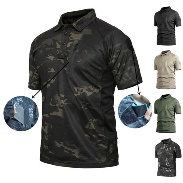 Outdoor Short Sleeve Camo Pave Hawk Polo Shirt