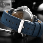 Naviforce Mens Watch NF9122 Quartz Blue Leather Strap