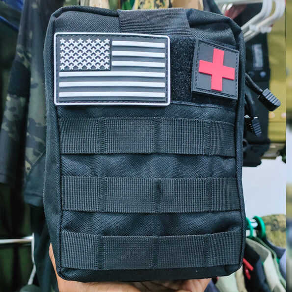 Emergency Survival Kit and First Aid Kit Professional Survival Gear SOS Emergency Tool with Molle Pouch (Black)