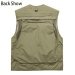 Outdoor Mesh Breathable Multi Pocket Photography Vest Half Jacket