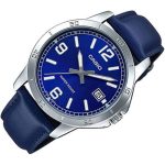 Casio MTP-V004L-2B Men’s Blue Leather Band Blue Dial Analog Date Watch