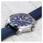 Casio MTP-V004L-2B Men’s Blue Leather Band Blue Dial Analog Date Watch