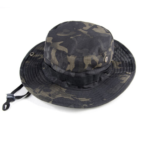 Tactical Boonie Bucket Cap Hat Outdoor Sports Sun Fishing Hiking Climbing Hats – Black Camo