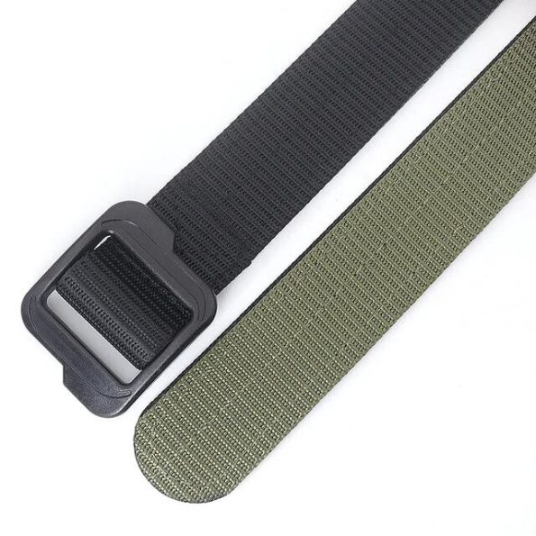 Fashionable Heavy Duty Double Sided Canvas Waist Plastic Buckle Tactical Belt