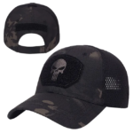 New Mesh Punisher Baseball Cap – Black Camo