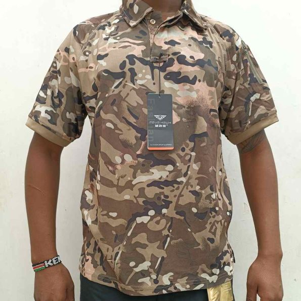 Outdoor Short Sleeve Camouflage Pave Hawk Polo Shirt