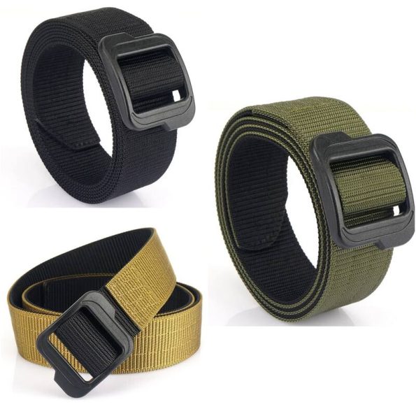 Fashionable Heavy Duty Double Sided Canvas Waist Plastic Buckle Tactical Belt