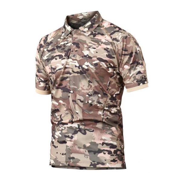 Outdoor Short Sleeve Camouflage Pave Hawk Polo Shirt