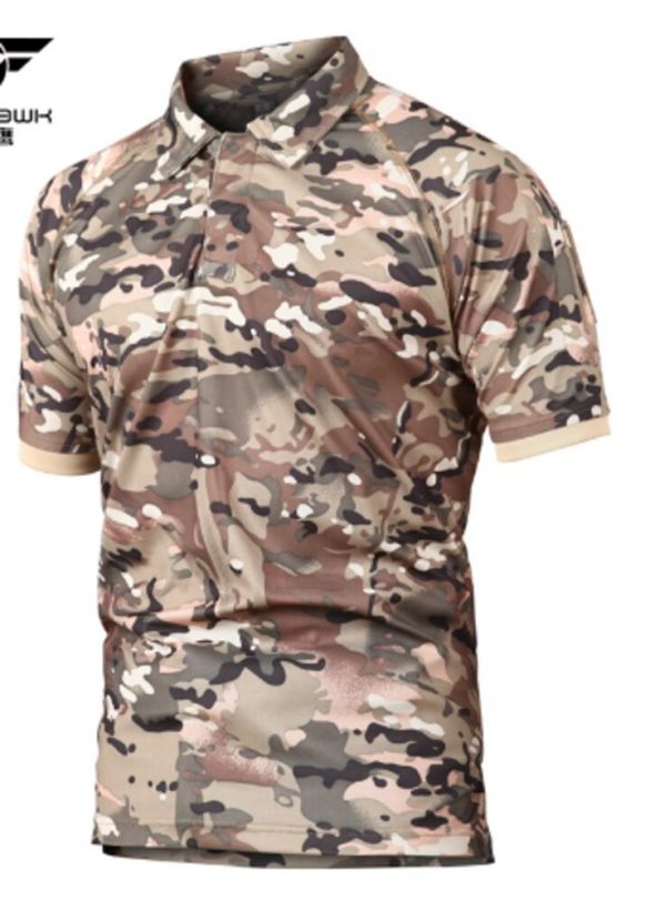 Outdoor Short Sleeve Camouflage Pave Hawk Polo Shirt