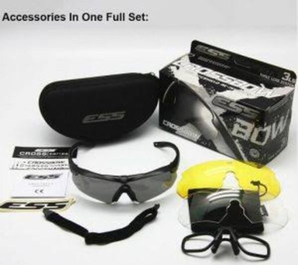 ESS Crossbow 3 Interchangeable lenses Tactical Glasses - Black