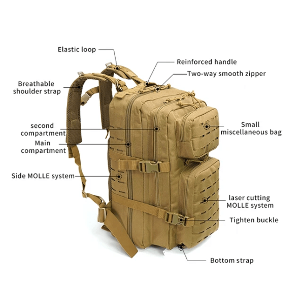 High Quality Outdoor Travel Molle Urban Hiking Tactical 3P Backpack