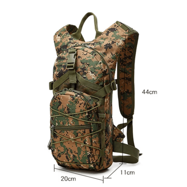 Lightweight Hydration Water Bag 3L Camel Backpack – Digital Woodland Camo