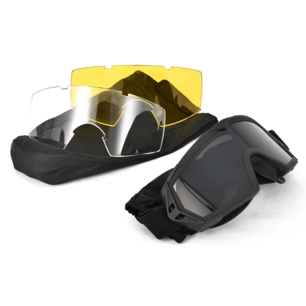 3 Lens Tactical Goggles CS Safe Protection