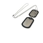 High Quality Double Dog Tags Stainless Steel Blank Metal with Rubber Silencers