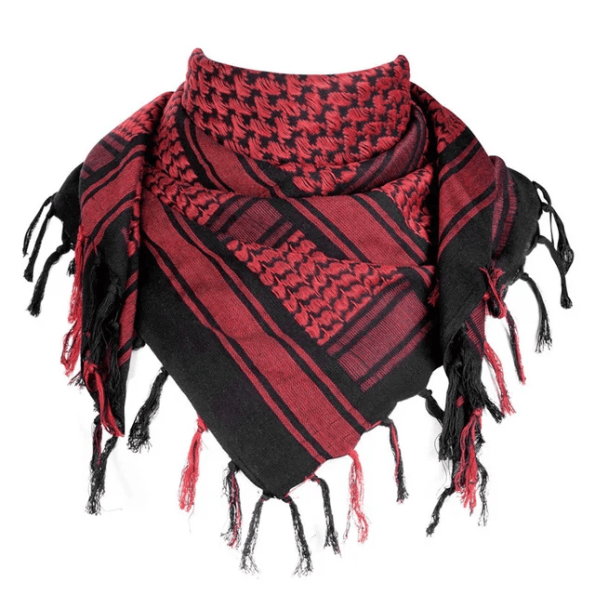 Tactical Desert Shemagh Head Shawl Bandana Scarf Mask Black/Red