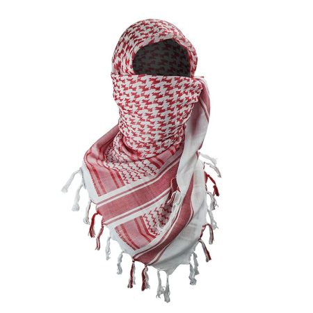 Tactical Desert Shemagh Head Shawl Bandana Scarf White/Red