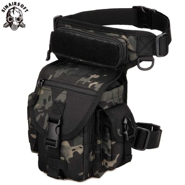 Drop Leg Bag Waist Thigh Fanny Pack Pouch Black Camo