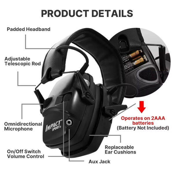 Impact Sport Electronic Earmuffs – Premium Hearing Protection Stay Alert, Stay Protected.