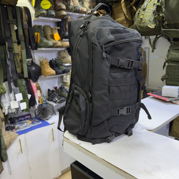 Durable Tactical Backpack – 45L Outdoor Rucksack Bag for Travel, Hiking, and Everyday Use (Black)