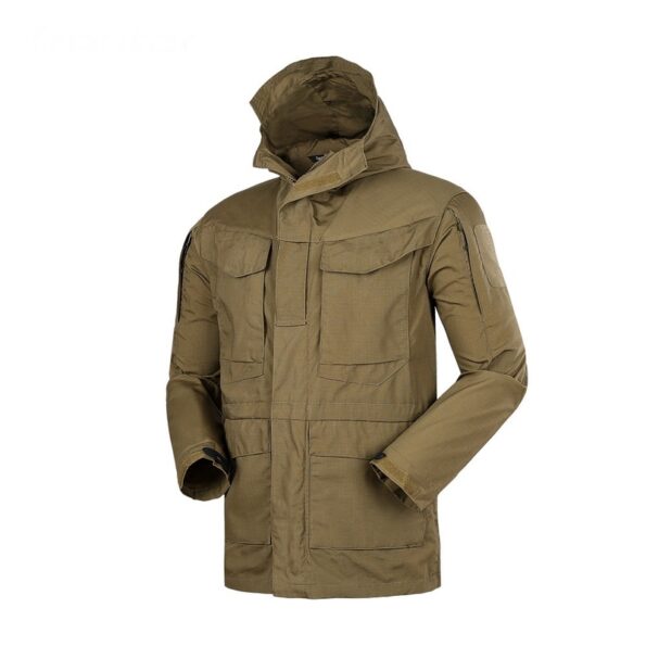 "Outdoor Tactical Parka Field Brown Jacket – Unstoppable All-Weather Field Gear" "All-Weather Tactical Parka with Eight Utility Pockets in Brown" "Waterproof Brown Field Jacket for Tactical & Outdoor Adventures"