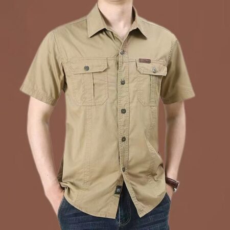 Men’s Outdoor Utility Shirt – Lightweight, Breathable & Functional (Brown)