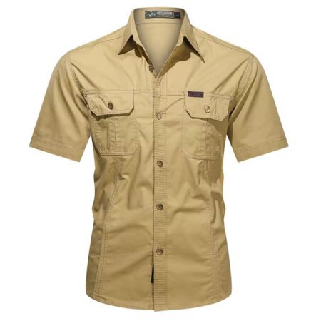 Men’s Outdoor Utility Shirt – Lightweight, Breathable & Functional (Brown)
