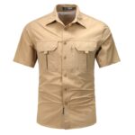 Men's Stretch Outdoor Shirt – Lightweight, Quick-Dry & Breathable (Brown)
