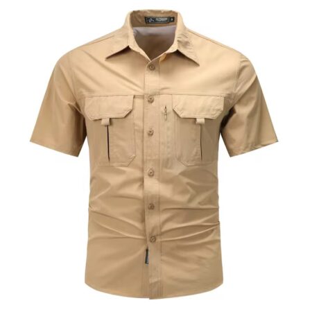 Men's Stretch Outdoor Shirt – Lightweight, Quick-Dry & Breathable (Brown)