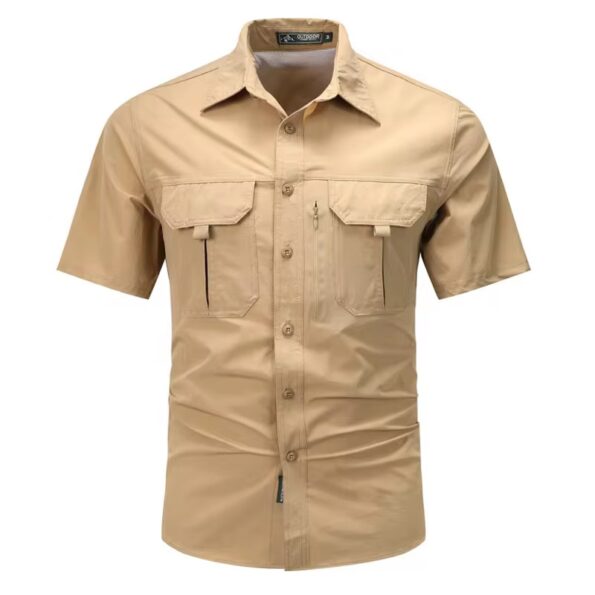 Men's Stretch Outdoor Shirt – Lightweight, Quick-Dry & Breathable (Brown)