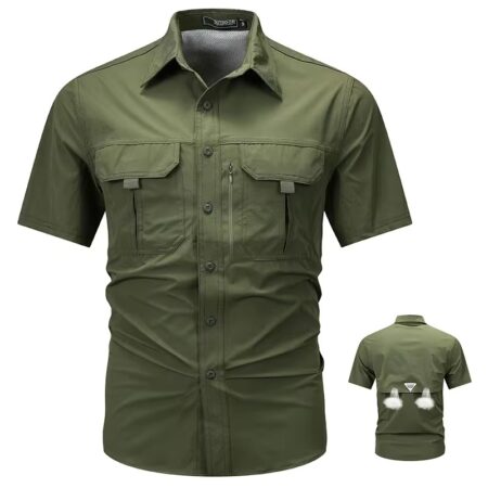 Men's Stretch Outdoor Shirt – Lightweight, Quick-Dry & Breathable (Green)