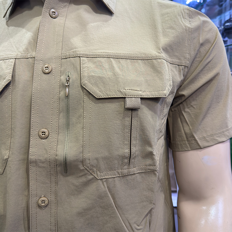 Mens Stretch Outdoor Breathable Brown Shirt Mens Stretch Outdoor Breathable Brown Shirt