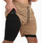Men’s 2-in-1 Gym Shorts – Built-In Compression with Phone Pocket