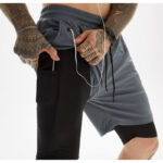 Men’s 2-in-1 Gym Shorts – Built-In Compression with Phone Pocket