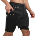 Men’s 2-in-1 Gym Shorts – Built-In Compression with Phone Pocket